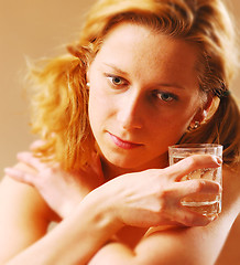 Image showing Woman with glass