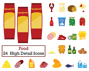 Image showing Set of 24 Food Icons