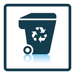 Image showing Garbage container with recycle sign icon