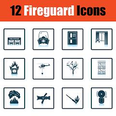 Image showing Set of fire service icons