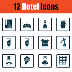 Image showing Set of twelve hotel icons