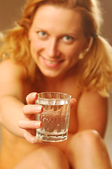 Image showing Woman with glass