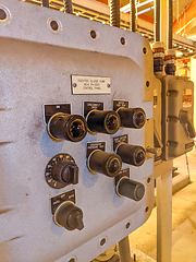 Image showing pressure gauge and knobs control at a plant