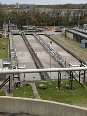 Image showing typical day at a large wastewater treatment plan facility