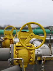 Image showing large water valve at waste water plant