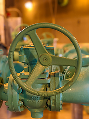 Image showing large water valve at waste water plant