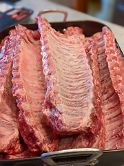 Image showing raw seasoned bbq ribs ready for cooking