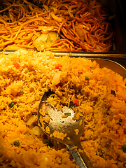 Image showing trays of seafood and bbq at a restaurant