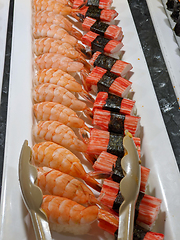 Image showing trays of seafood and bbq at a restaurant