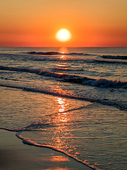 Image showing beautiful sunrise at myrtle beach in south carolina atlantic oce