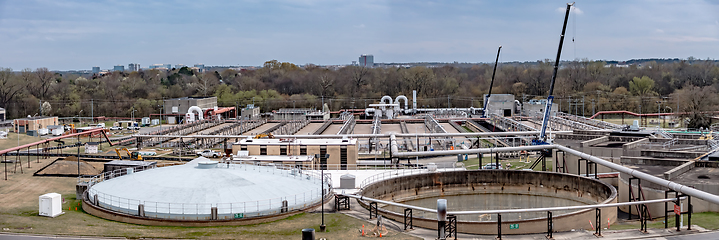 Image showing typical day at a large wastewater treatment plan facility