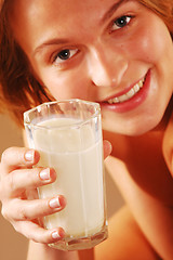 Image showing Girl with milk