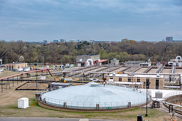 Image showing typical day at a large wastewater treatment plan facility