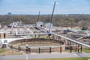 Image showing typical day at a large wastewater treatment plan facility