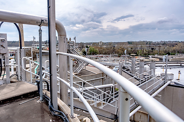 Image showing typical day at a large wastewater treatment plan facility