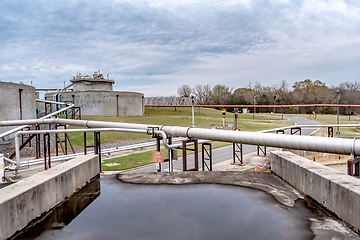 Image showing typical day at a large wastewater treatment plan facility