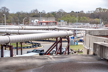 Image showing typical day at a large wastewater treatment plan facility