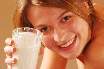 Image showing Girl with milk