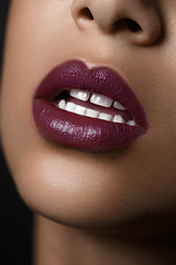 Image showing beautiful woman lips closeup