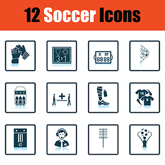 Image showing Set of soccer icons