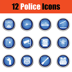 Image showing Set of police icons. 