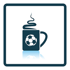 Image showing Football fans coffee cup with smoke icon