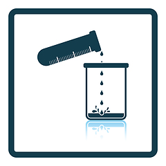 Image showing Icon of chemistry beaker pour liquid in flask