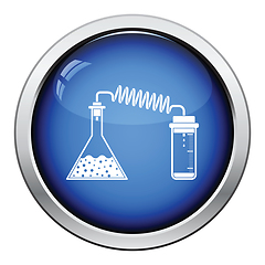 Image showing Icon of chemistry reaction with two flask