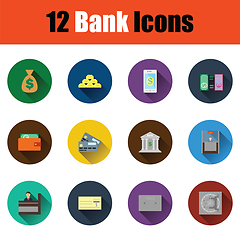 Image showing Flat design bank icon set