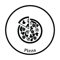 Image showing Pizza on plate icon