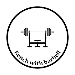 Image showing Icon of Bench with barbell