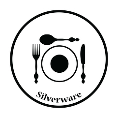 Image showing Silverware and plate icon