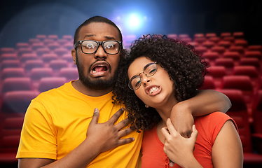 Image showing african american couple over movie theatre