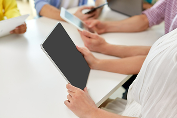 Image showing group of high school students with tablet pc