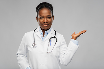 Image showing african american female doctor with stethoscope