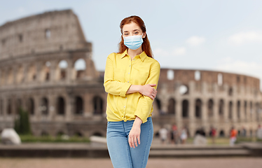 Image showing young woman in protective medical mask