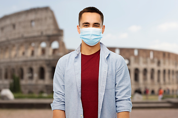 Image showing man wearing protective medical mask in italy