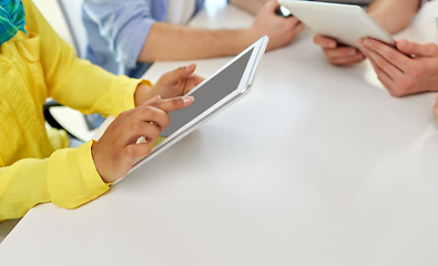 Image showing group of high school students with tablet pc