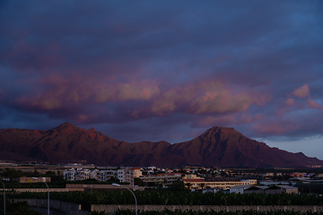 Image showing beautiful sunset over mountain