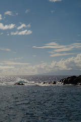 Image showing beautiful wild beach with black sand