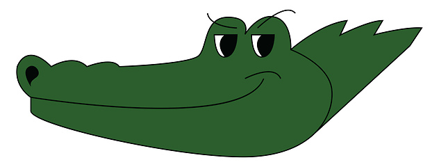 Image showing Green crocodile swimming in the river vector or color illustrati