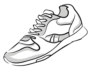 Image showing A single shoe with tied white laces vector or color illustration