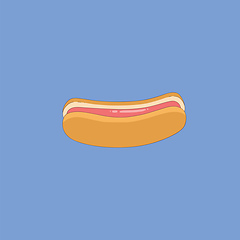 Image showing Cute cartoon hotdog vector or color illustration