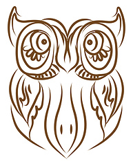 Image showing An owl with huge ears vector or color illustration