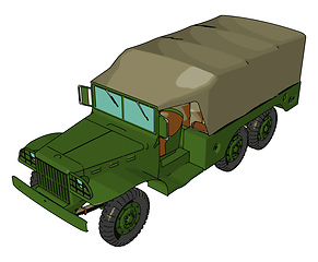 Image showing A military truck Military vector or color illustration