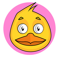 Image showing Yellow cartoon bird vector illustration on white background