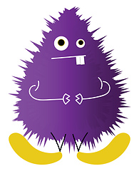 Image showing A weird purple-colored monster vector or color illustration