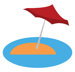 Image showing Blue umbrella in sea beach vector or color illustration