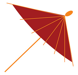 Image showing A red Chinese umbrella vector or color illustration