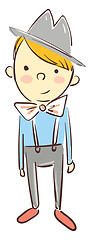 Image showing A boy in a hat, vector color illustration.